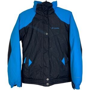 Columbia Jacket Girl's Youth 14/16 Black Black Full Zip Warm Skiing Hiking READ